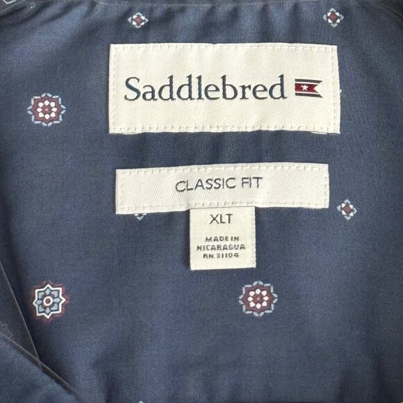 Saddlebred Classic Fit Button-Down Shirt XLT Blue Easy Care - Picture 4 of 12